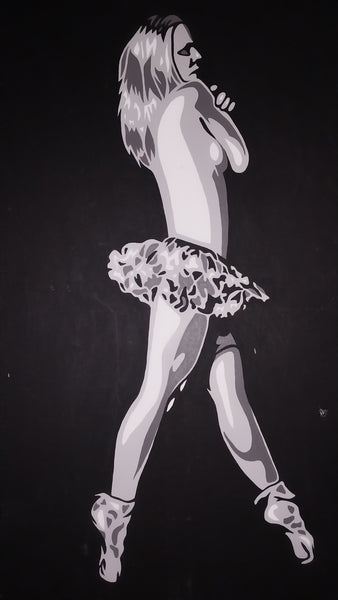 Banksy Original Vintage Modern London Street Artist Oil Painting Ballerina Dancer