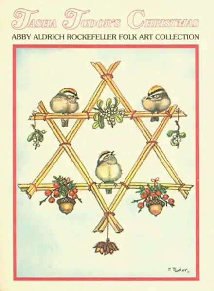 Tasha Tudor Original Vintage Antique America Illustration Watercolor Rockefeller Christmas "Golden - Crowned Kinglet" With Holly Watercolor Painting