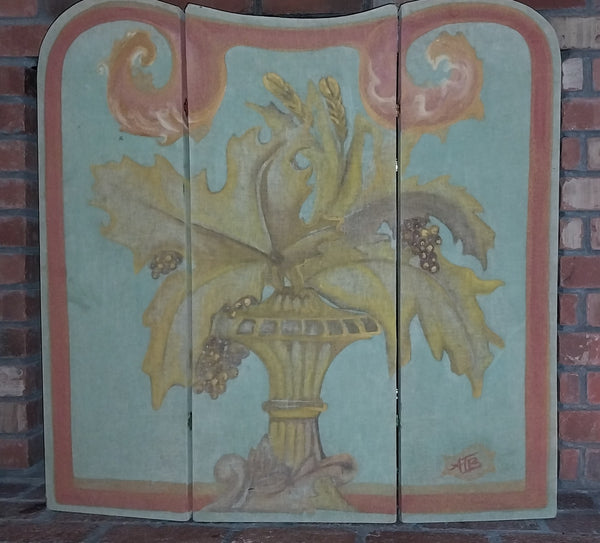Alfred Thompson Bricher Original Antique American Still Life Oil Painting Fireplace Screen New York Design Fine Decorative Art