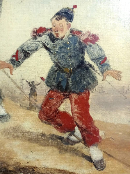 Albert Guillaume 19th Century Original Antique Paris France Franco Prussian Battle Belle Epoque Illustration Oil Painting