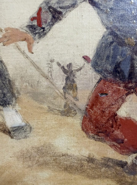 Albert Guillaume 19th Century Original Antique Paris France Franco Prussian Battle Belle Epoque Illustration Oil Painting