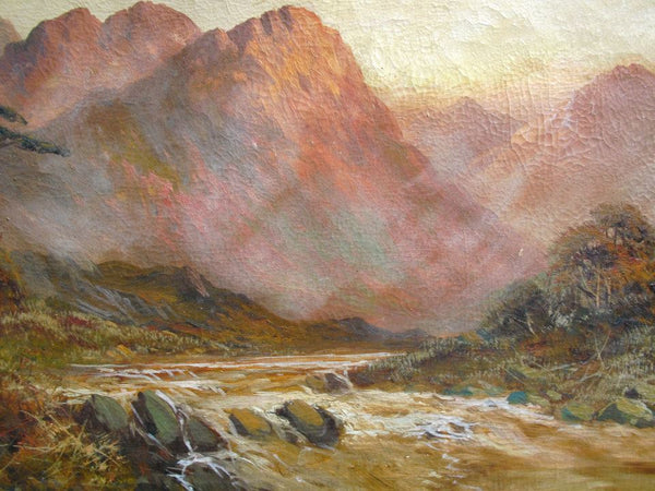 Francis E Jamieson Original Vintage Antique 1930s Scottish Highland Loch Landscape Scotland Sunset British Modern Impressionist Oil Painting