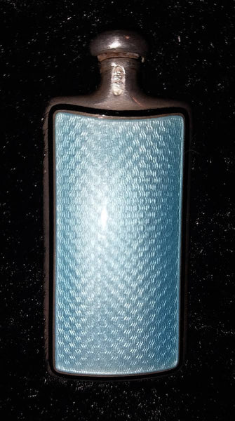 Antique Late 19th Century Blue Russian Imperial Guilloche Enamel Faberge Snuff Scent Bottle