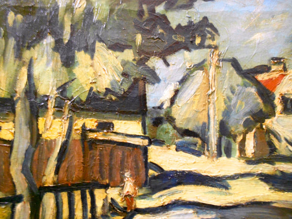 Hermann Max Pechstein Vintage Die Brucke German Expressionist German Expressionism Contemporary Art French Village Landscape Oil Painting