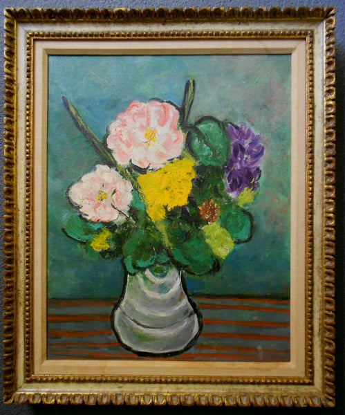 Alfred Henry Maurer Original Vintage Antique French Fauve American Modernist Still Life with Flowers Vase Avec Fleurs Oil Painting