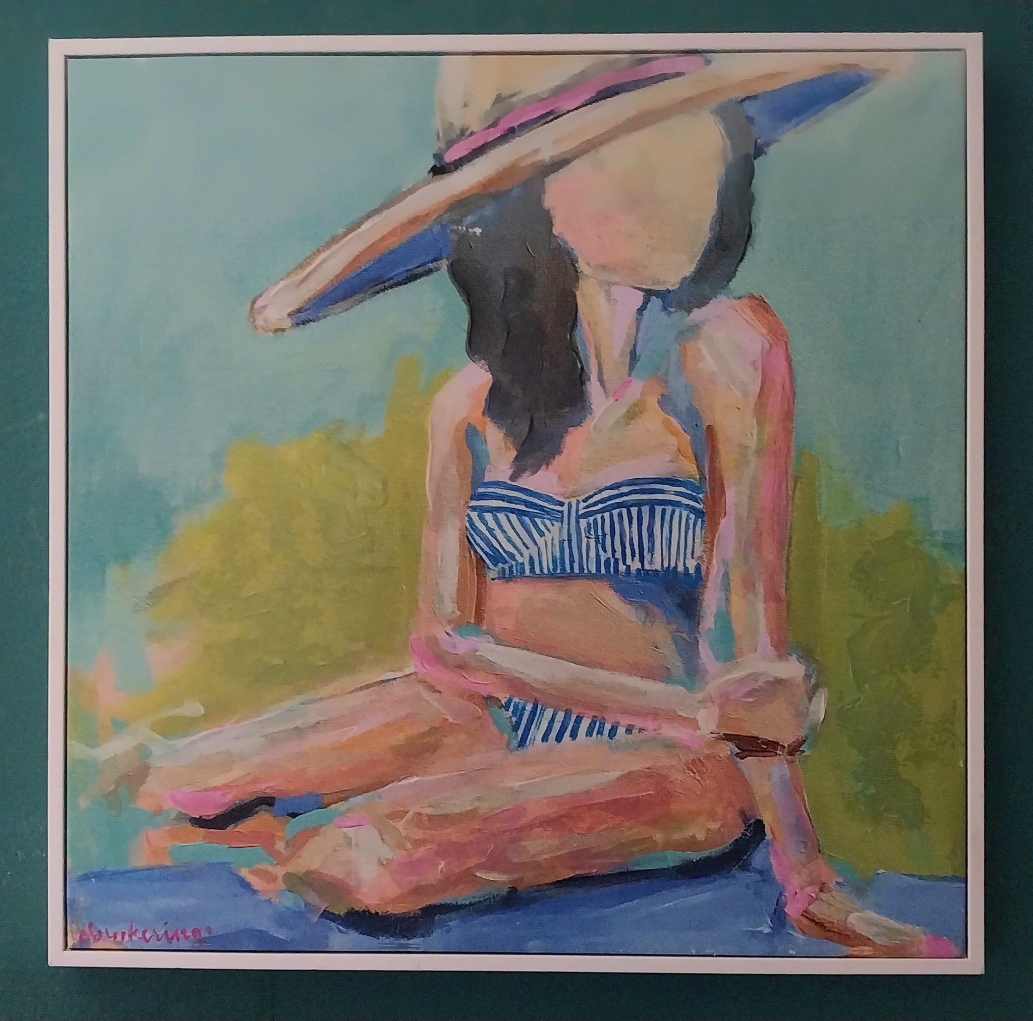 Morris Gluckman Original Vintage Ukrainian American Abstract Expressionist Figurative Acrylic Painting