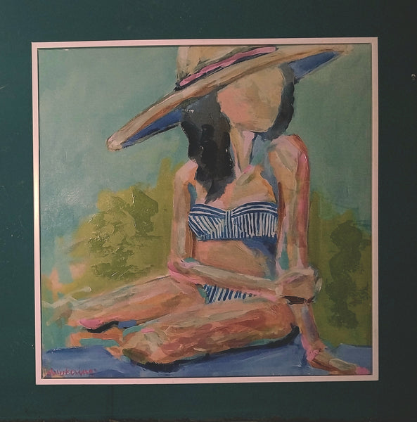 Morris Gluckman Original Vintage Ukrainian American Abstract Expressionist Figurative Acrylic Painting