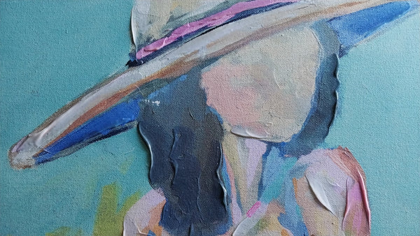 Morris Gluckman Original Vintage Ukrainian American Abstract Expressionist Figurative Acrylic Painting