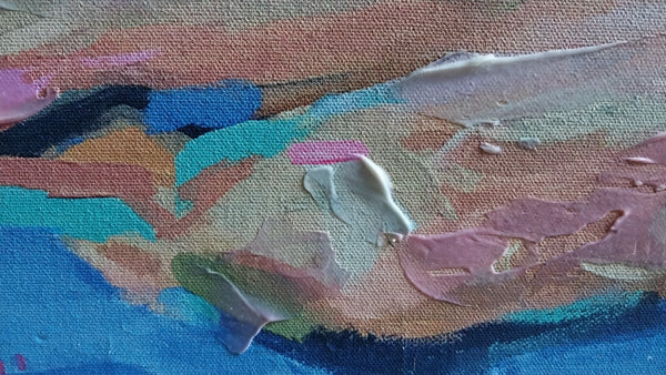 Morris Gluckman Original Vintage Ukrainian American Abstract Expressionist Figurative Acrylic Painting
