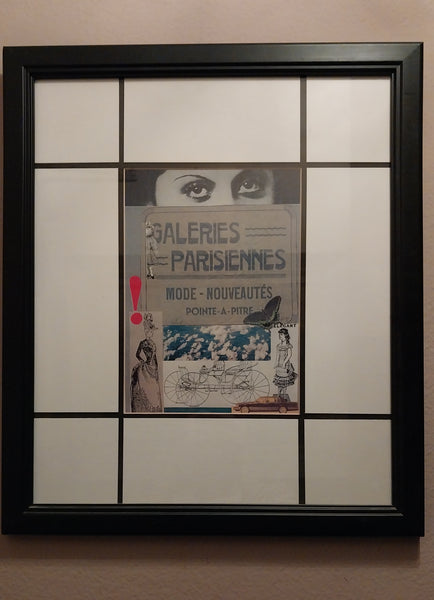 Nathan Gluck Modern Vintage Contemporary Graphic Art Collage Titled Gallerie Parisiennes 1997
