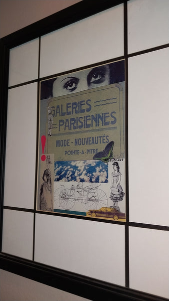 Nathan Gluck Modern Vintage Contemporary Graphic Art Collage Titled Gallerie Parisiennes 1997