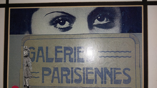 Nathan Gluck Modern Vintage Contemporary Graphic Art Collage Titled Gallerie Parisiennes 1997