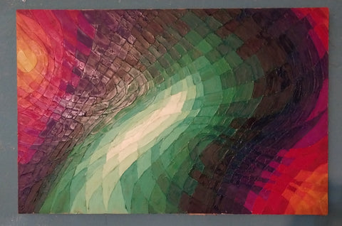 Charles Salerno Rare Original Vintage Post War Contemporary American Sculptural Relief Oil Painting