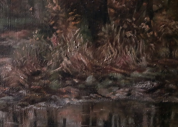 Hugh Bolton Jones Original 19th Century Antique Landscape A Berkshire Brook in Autumn American Oil Painting