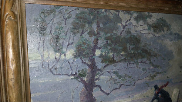 Victor Wagemaekers Original Antique Belgian Impressionism Genre Oil Painting Art Nouveau Frame
