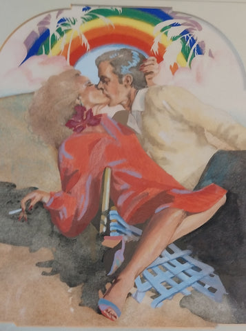 Jon Whitcomb Original Vintage American Illustration Gouache Mixed Media Painting