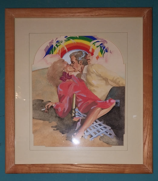 Jon Whitcomb Original Vintage American Illustration Gouache Mixed Media Painting