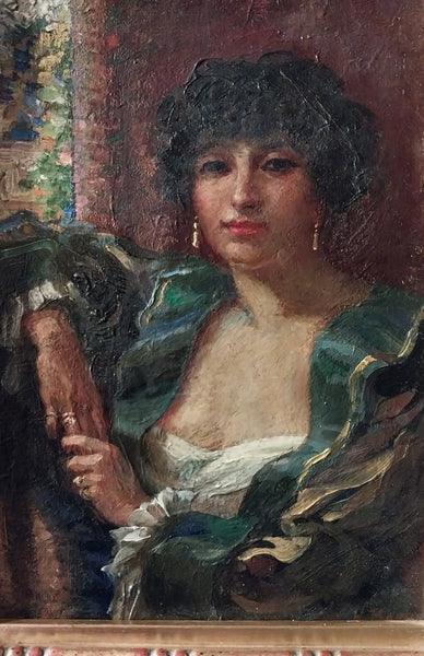 Richard Edward Miller Original Antique American Giverny School Impressionism Pasadena CA Oil Painting Eva Scott Fenyes 1936