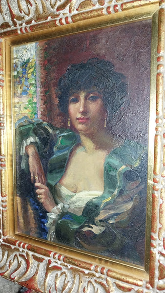Richard Edward Miller Original Antique American Giverny School Impressionism Pasadena CA Oil Painting Eva Scott Fenyes 1936