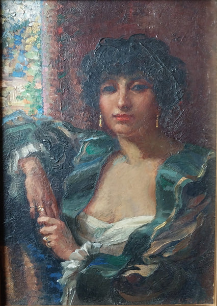 Richard Edward Miller Original Antique American Giverny School Impressionism Pasadena CA Oil Painting Eva Scott Fenyes 1936