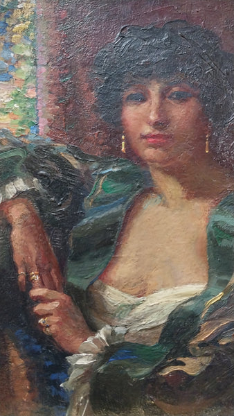 Richard Edward Miller Original Antique American Giverny School Impressionism Pasadena CA Oil Painting Eva Scott Fenyes 1936