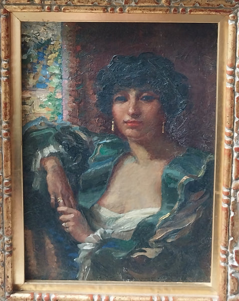 Richard Edward Miller Original Antique American Giverny School Impressionism Pasadena CA Oil Painting Eva Scott Fenyes 1936