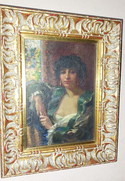 Richard Edward Miller Original Antique American Giverny School Impressionism Pasadena CA Oil Painting Eva Scott Fenyes 1936