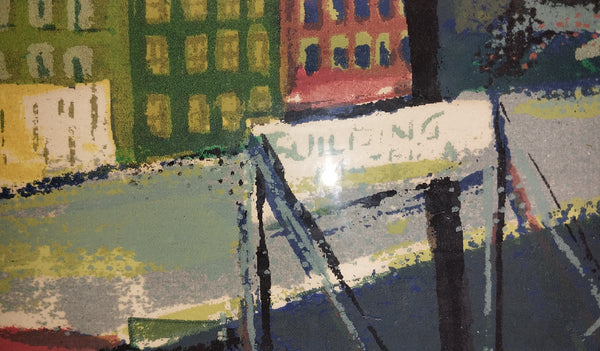Morton Diamondstein Vintage American WPA Tradition Serigraph Screenprint Industrial Scene #1 1948