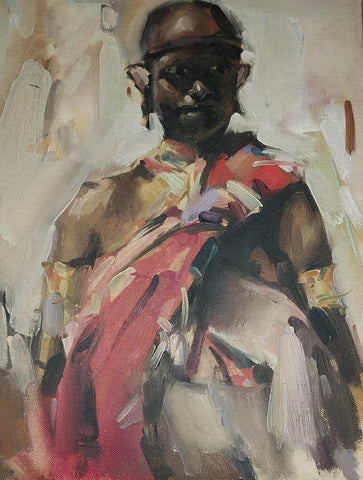 Nicolai Fechin Original Vintage Russian American Taos Modern School Post Impressionist Indigenous Portrait Oil Painting