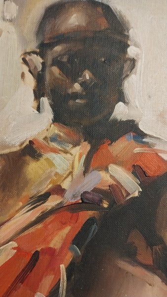 Nicolai Fechin Original Vintage Russian American Taos Modern School Post Impressionist Indigenous Portrait Oil Painting