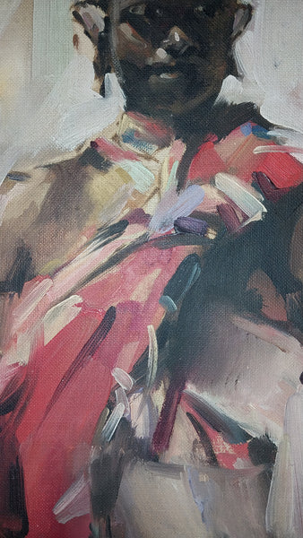 Nicolai Fechin Original Vintage Russian American Taos Modern School Post Impressionist Indigenous Portrait Oil Painting