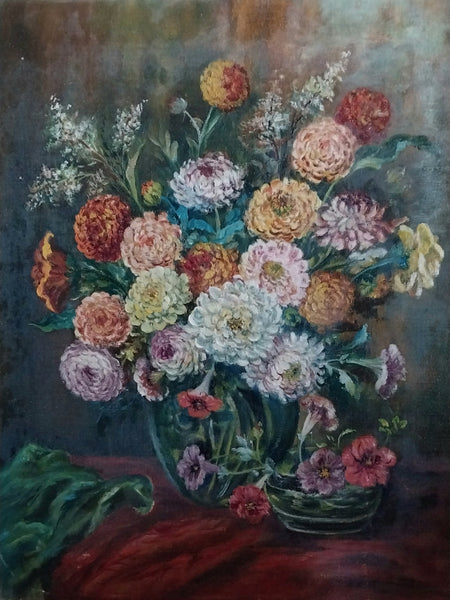 August Biehle Original Vintage Antique Cleveland School Fauve Expressionist Still Life Oil Painting