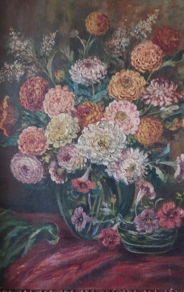 August Biehle Original Vintage Antique Cleveland School Fauve Expressionist Still Life Oil Painting
