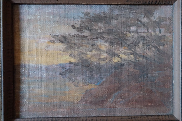 Granville Redmond Original Antique Northern California Tonalist Pointillist Lone Cypress Impressionism Landcape Oil Painting