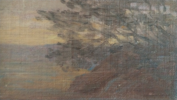 Granville Redmond Original Antique Northern California Tonalist Pointillist Lone Cypress Impressionism Landcape Oil Painting