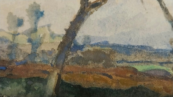 Henry Percy Gray Original Antique Monterey California Cypress Tree American Tonalism Landscape Watercolor Painting