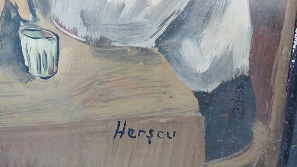 Rare Jim Henson Puppeteer Original Vintage Post War American Oil Painting