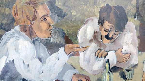 Rare Jim Henson Puppeteer Original Vintage Post War American Oil Painting