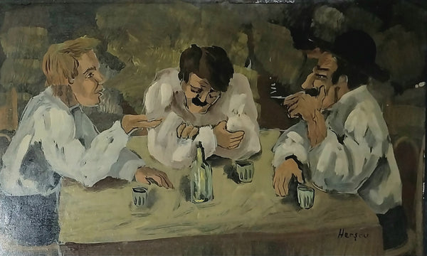 Rare Jim Henson Puppeteer Original Vintage Post War American Oil Painting