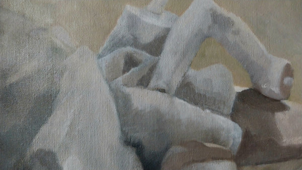 Michael James Andrews Original Vintage Modern London School Nude Composition Oil Painting