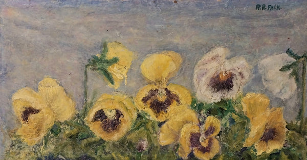 Robert Falk Original 1940s Vintage Russian Avant Garde Jack of Diamonds Floral Still Life Oil Painting