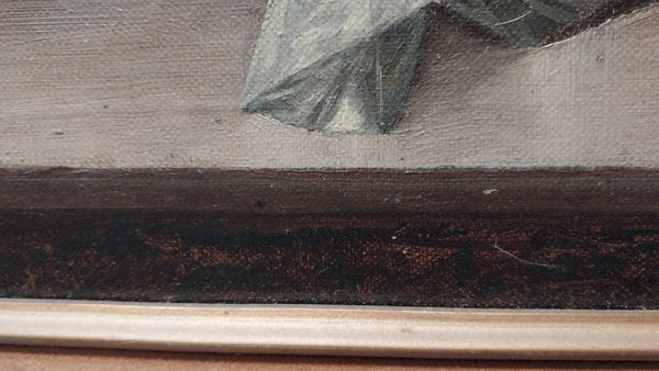 Alberta Binford McCloskey Original California Still Life Tissue Paper Wrapped Tangerine Oranges Lady Apples Antique American Oil Painting