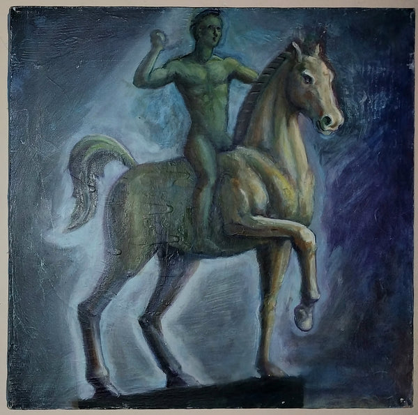 Nancy Ellen Craig Original Contemporary Symbolic Mythological Surreal Acrylic Painting Boy on Horse