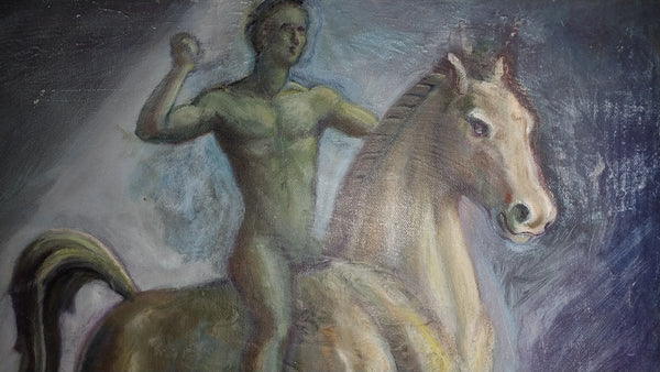 Nancy Ellen Craig Original Contemporary Symbolic Mythological Surreal Acrylic Painting Boy on Horse