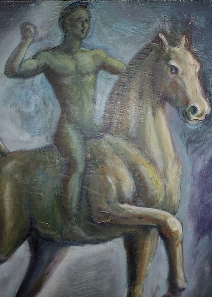 Nancy Ellen Craig Original Contemporary Symbolic Mythological Surreal Acrylic Painting Boy on Horse