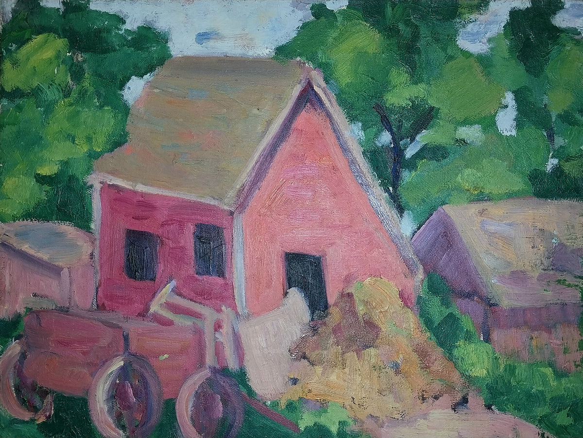 Clyde Singer Original Vintage Rural Ohio Regionalist American Barn Sce ...