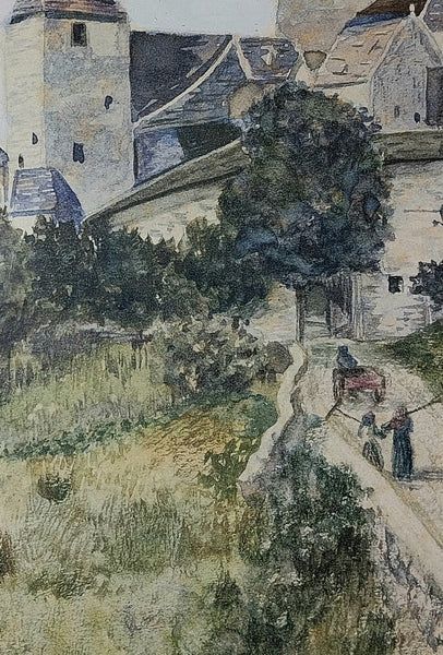 Walter Frederick Roofe Tyndale Original 1900 Antique Rothenburg ob ter Tauber Bavaria Germany Orientalism Watercolor Painting