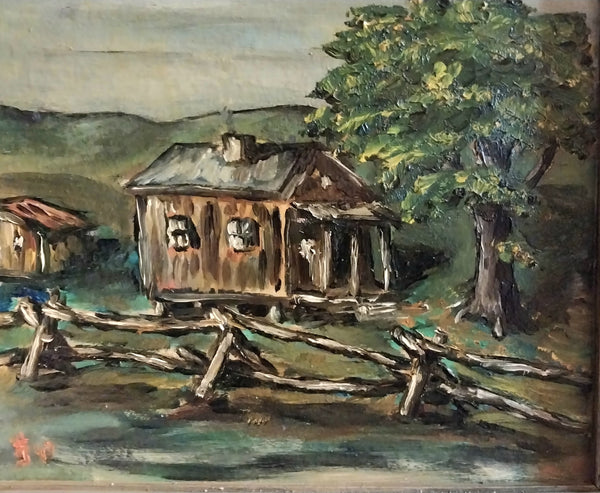 Humbert Howard Original Vintage Philadelphia PA Barn 1940s WPA African American Social Realism Oil Painting