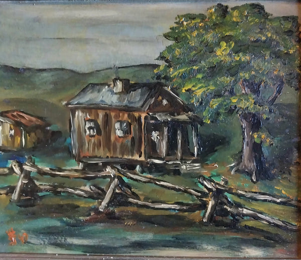 Humbert Howard Original Vintage Philadelphia PA Barn 1940s WPA African American Social Realism Oil Painting
