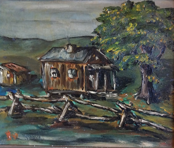 Humbert Howard Original Vintage Philadelphia PA Barn 1940s WPA African American Social Realism Oil Painting